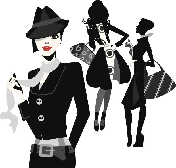 黑白肖像时尚女性图片下载