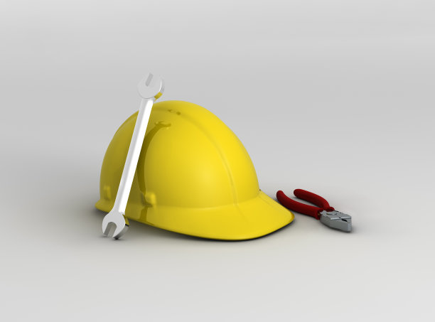 工人头盔和工具图片下载