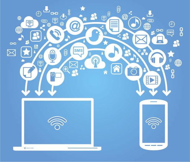 连接?电脑电话蓝图片下载