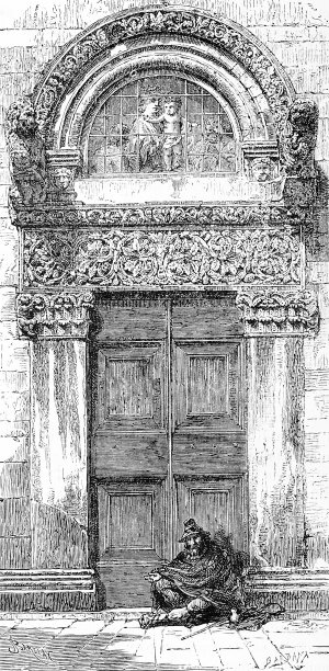 卢卡大教堂的侧门图片下载