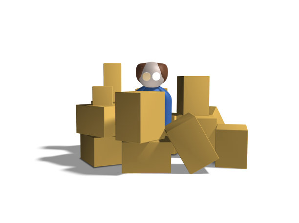 戴眼镜的人被埋在盒子里图片下载