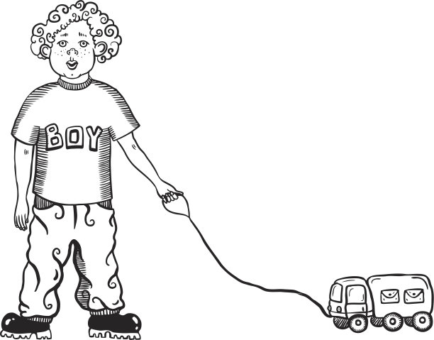 男孩有一辆玩具车图片下载