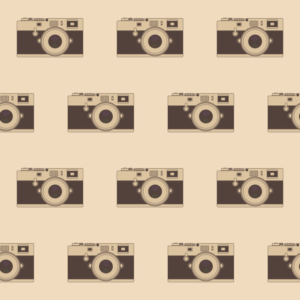 带有复古相机的图案图片下载