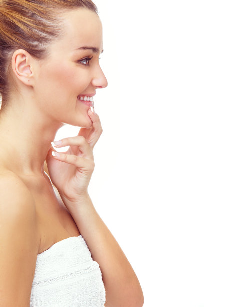 美丽女人的轮廓-健康干净的皮肤图片下载