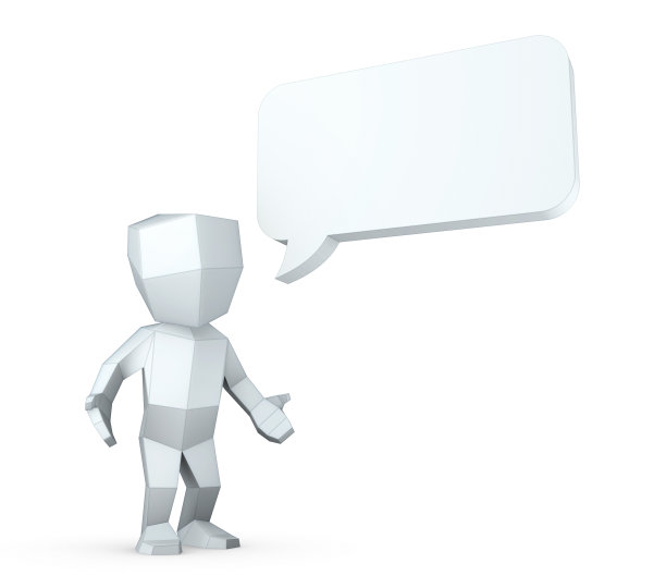 3D人与空白气泡图片下载