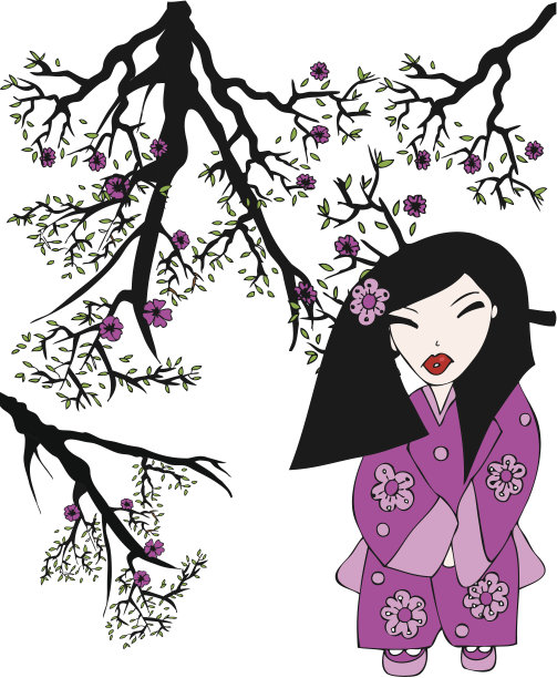 日本女人插图图片下载