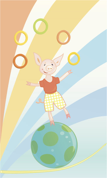 有趣的马戏团猪图片下载