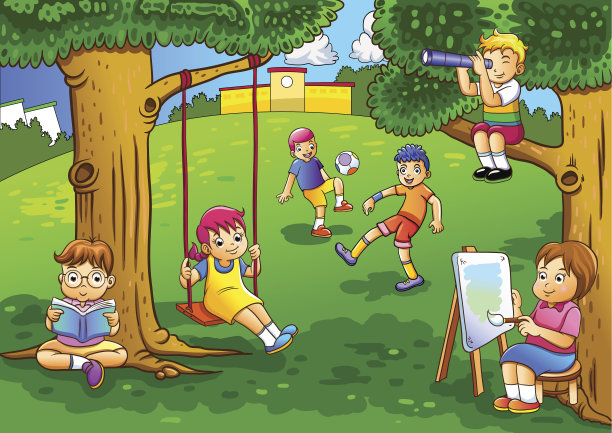 孩子们在花园里玩图片下载