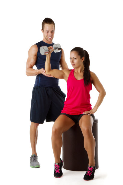 私人教练举哑铃图片下载