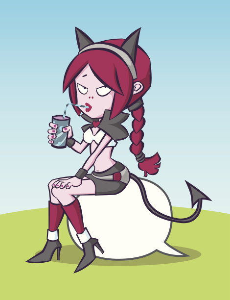 女孩正在喝苏打水。图片下载