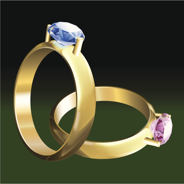 镶钻石的金戒指图片下载