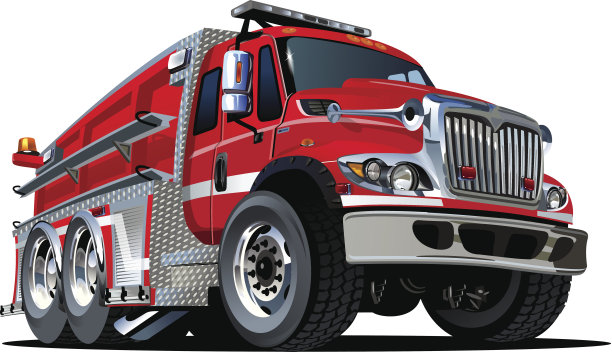 卡通消防车矢量图图片下载