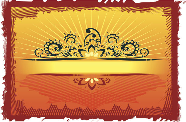 橘色复古的标签图片下载