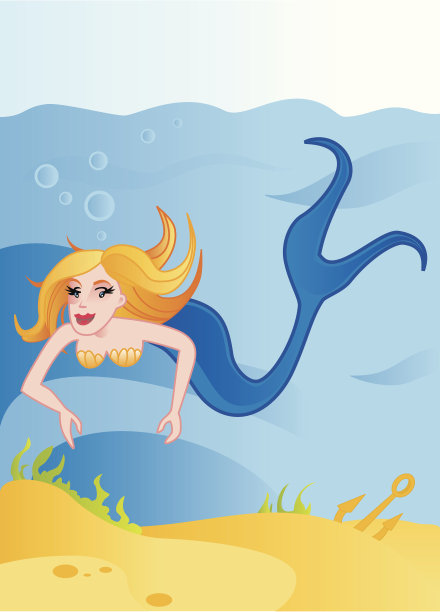 可爱的美人鱼水下图片下载