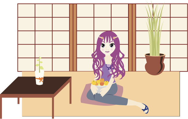 可爱的女孩拿着一碗橘子图片下载