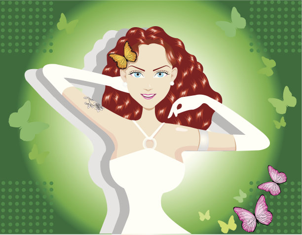 那个带着蝴蝶的漂亮女孩图片下载