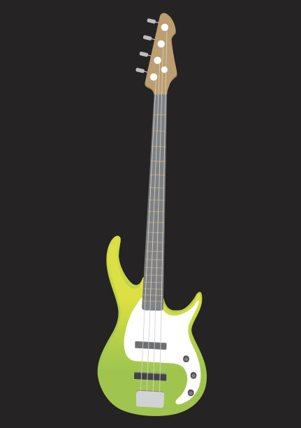 矢量插图低音吉他图片下载