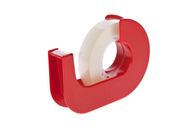 清晰的胶带分配器隔离在白色背景图片下载