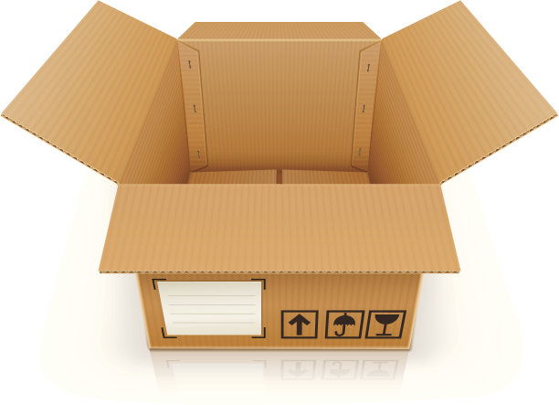 打开空纸板箱图片下载