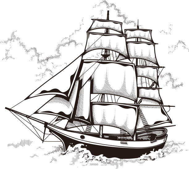 航船的矢量图图片下载