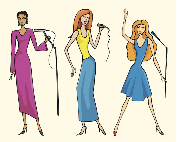 歌手插图I(矢量)图片下载