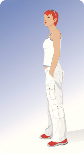 顽皮的红发年轻女子图片下载