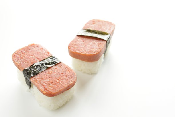 夏威夷食物，五香火腿饭团图片下载