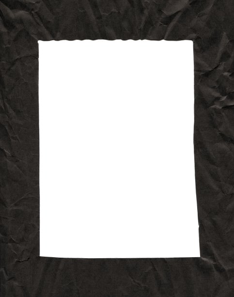黑色框架皱巴巴的纸图片下载