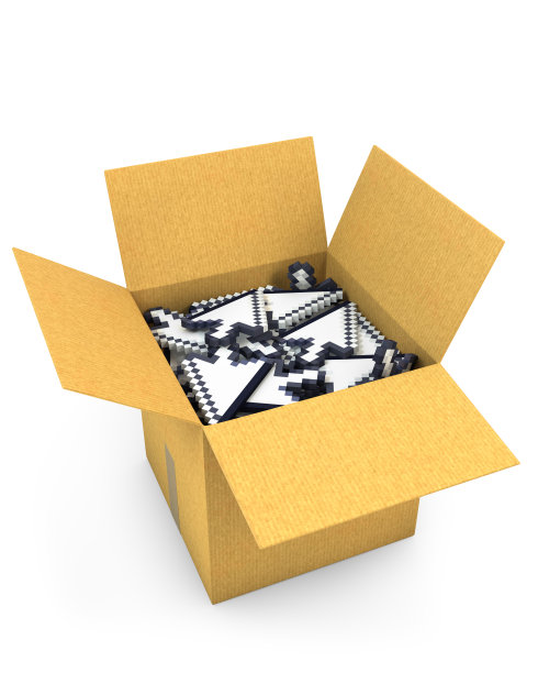 装满箭头光标的盒子图片下载