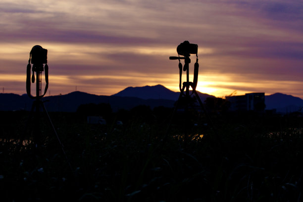 日落和相机图片下载