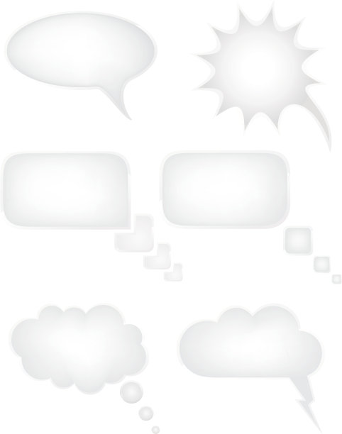 矢量插图的六个讲话气球图标图片下载
