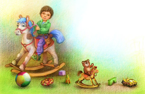 骑在马上的男孩图片下载