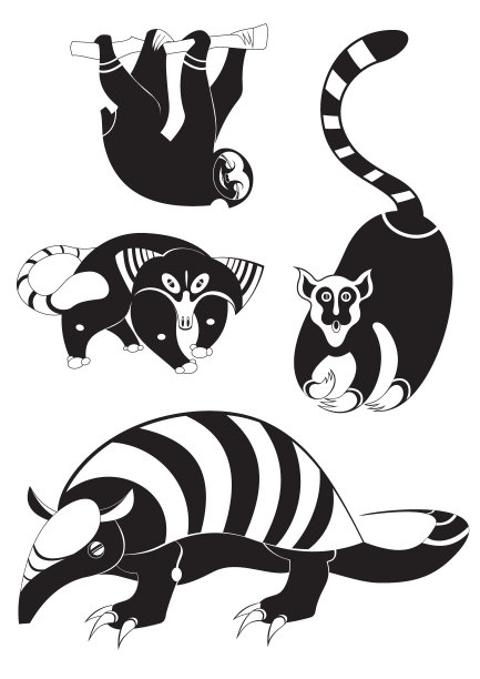 动物剪影图片下载