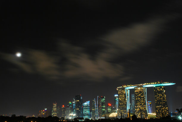 滨海湾金沙与开放的天空图片下载