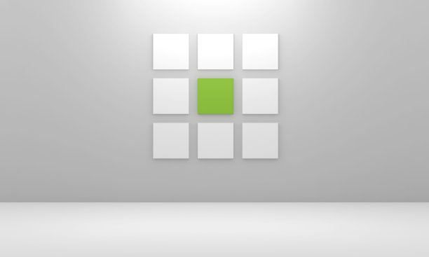 3D生成的空房间与画布挂在墙上图片下载