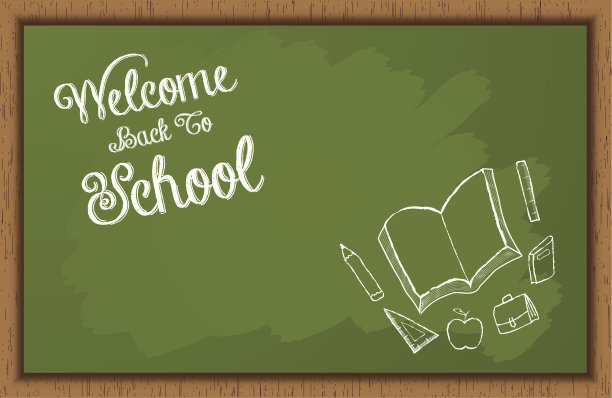 欢迎回到学校涂鸦黑板图片下载