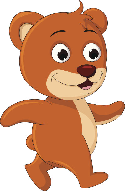 可爱的熊猫卡通行走图片下载