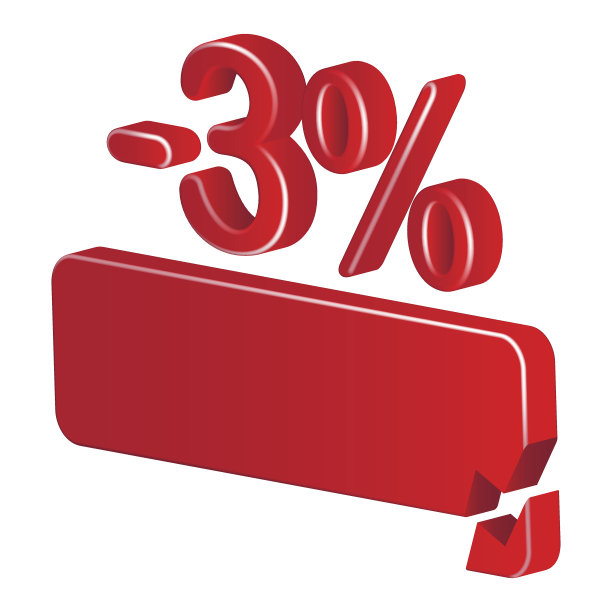 减去3%(红色)图片下载