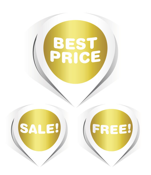 豪华指针纸标签，矢量。图片下载