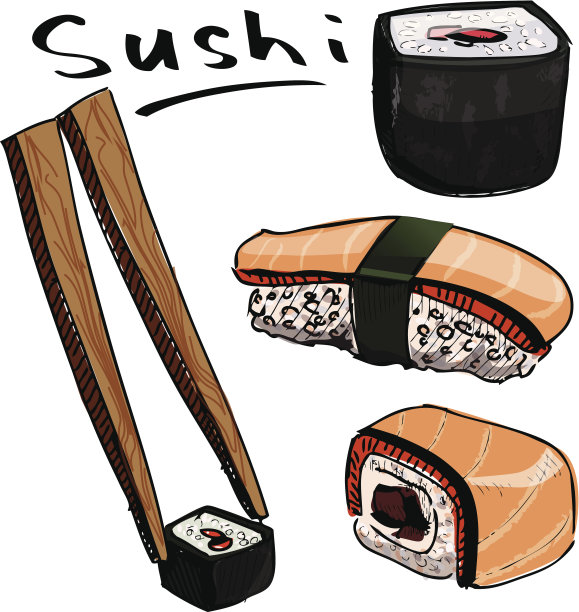 寿司五颜六色的集合图片下载