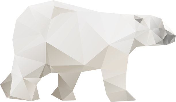 北极熊被孤立在白色的背景上素材图片