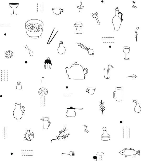 厨房用具的模式。图片下载