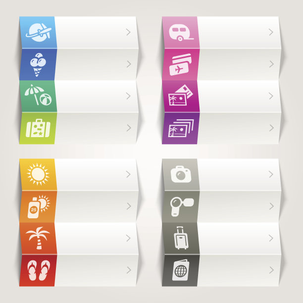 彩虹-度假和旅行图标/导航模板图片下载