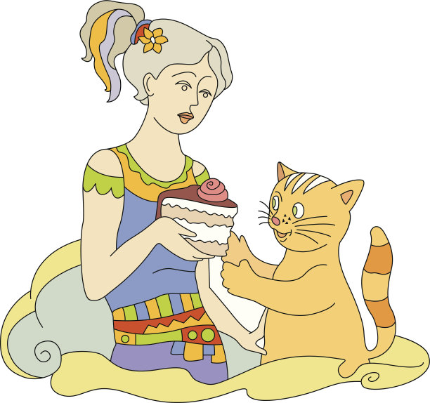 猫和蛋糕图片下载