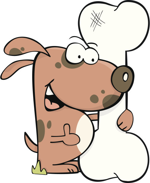 可爱的狗抱着晚餐!图片下载