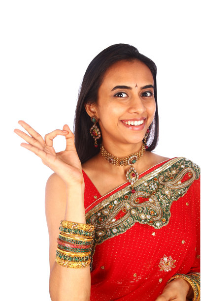 穿着传统服装的年轻印度妇女图片下载
