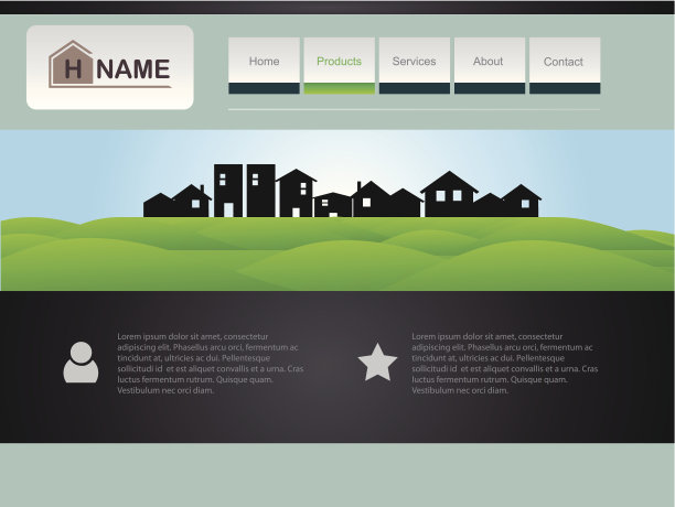 的房子。网站设计模板图片下载