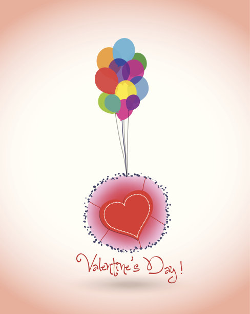 情人节气球和爱心快乐图片下载
