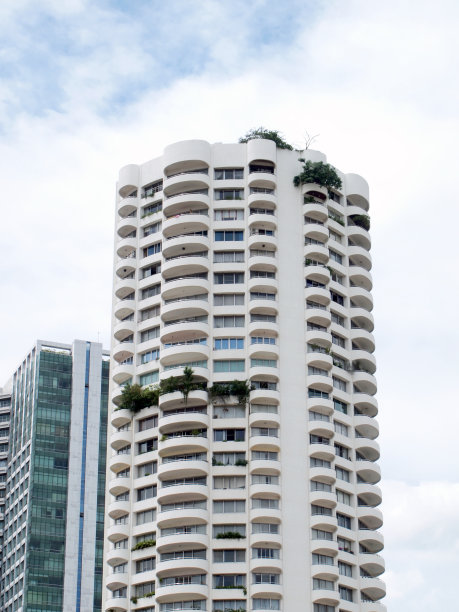 “曼谷商务中心”的现代玻璃建筑图片下载