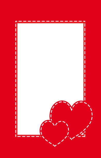 空白卡片两颗红心点缀着图片下载